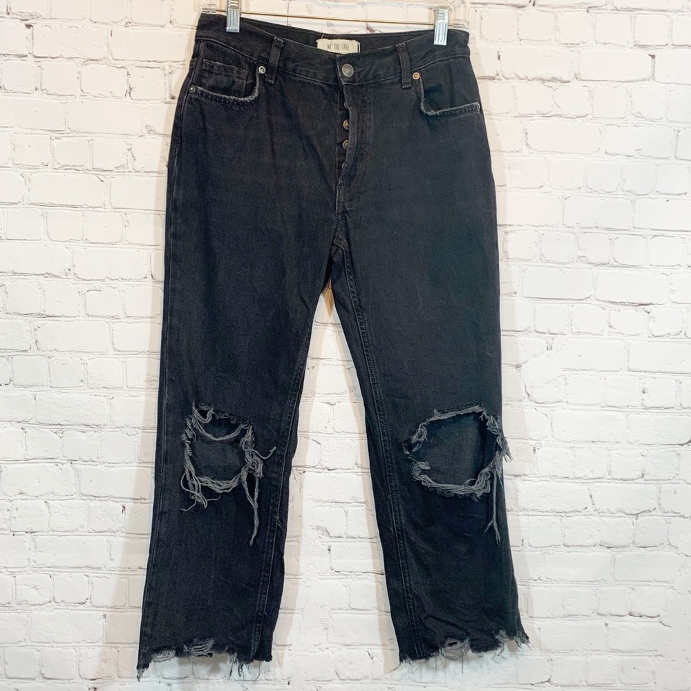 Free People Jeans Crop wide leg distressed